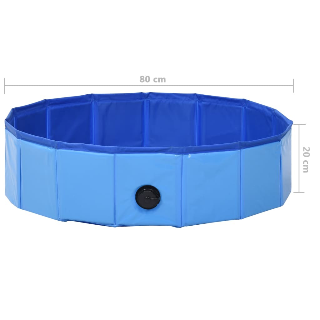 Foldable Dog Swimming Pool Blue 80x20 cm PVC